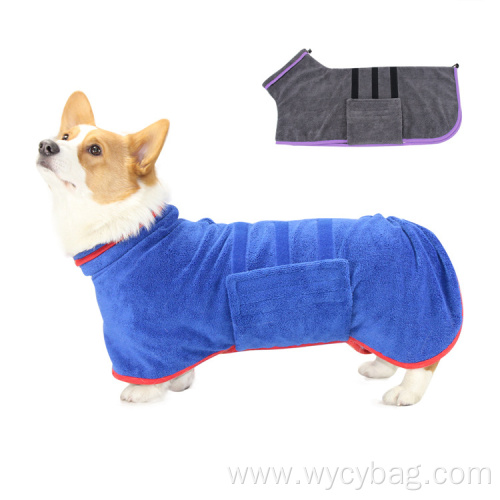 Waist Wrapped Supper Absorbent Pet Bathrobe